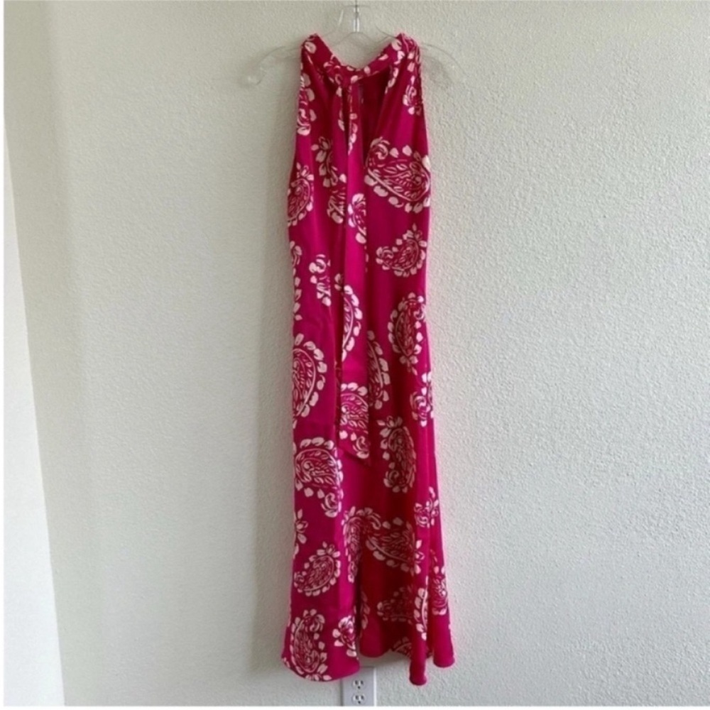 Milly Adrian Floral Paisley Halter Midi Dress Pink - Picture 8 of 8